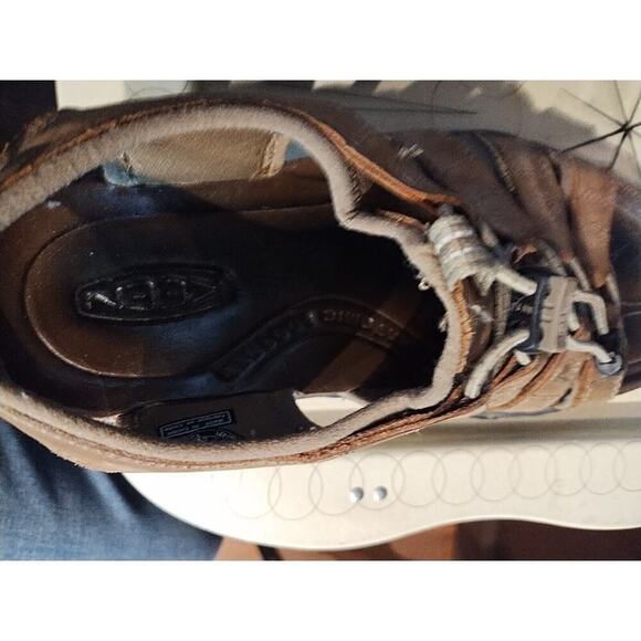 Keen Mens River Sandals Mens 8 M Brown Leather Fabric Cinch Washable Waterproof - Picture 5 of 6